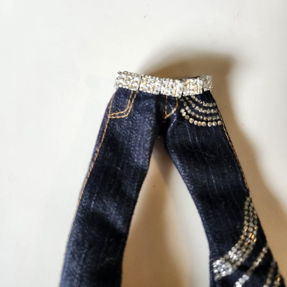 BRATZ Forever Diamondz Yasmin Replacement Sparkle Swirl Dark Denim Jeans Vintage - Picture 2 of 4